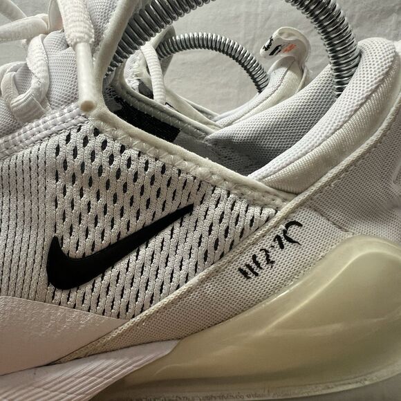 Nike Air Max 270 White Black Orange Men’s Size 9 Shoes- See Description For Flaw - Picture 4 of 9